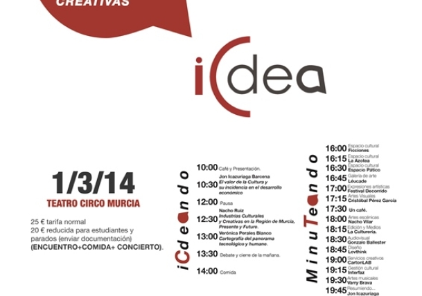 Encuentro sobre Emprendimiento en Industrias Culturales y Creativas que organiza iCdea